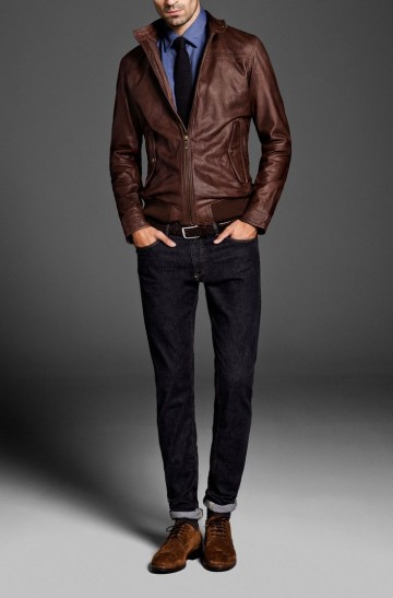 brown leahter jacket