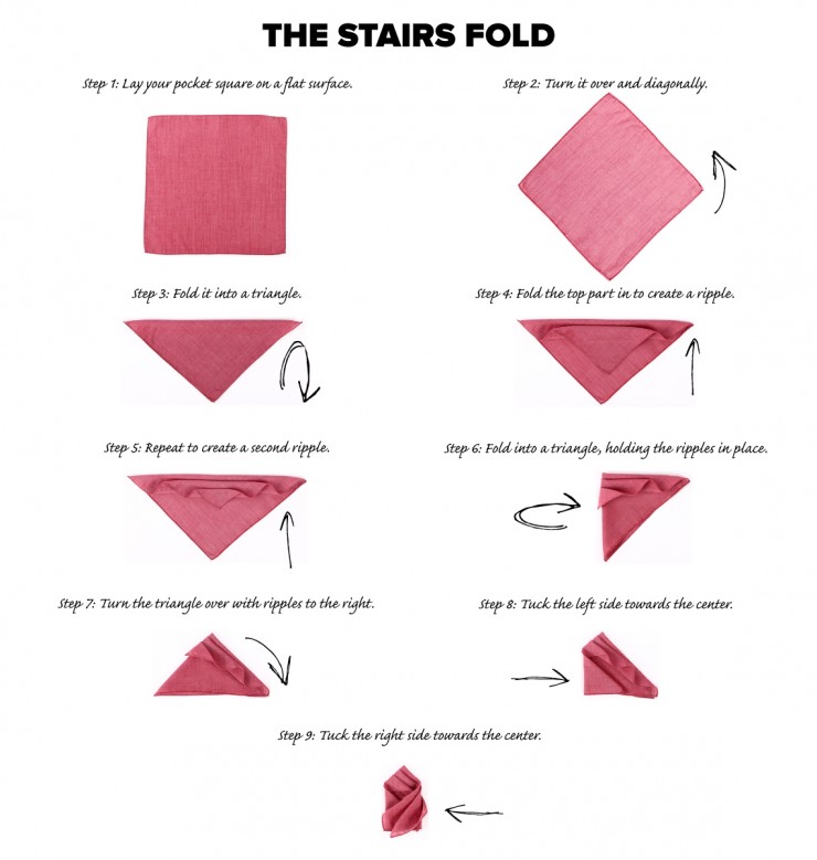 stairs pocket square fold